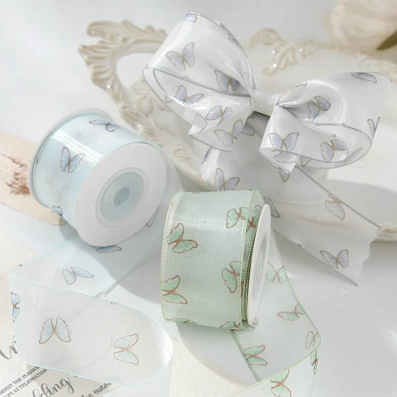 

Kewgarden 1,5 "40 мм шифоновая лента с бантом и принтом, банты «сделай сам», аксессуары для шитья волос, поделки ручной работы, подарок, цветочная упаковка, 10 ярдов