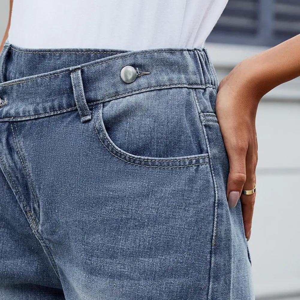 Women's Mid Rise Ripped Jean Shorts Casual Distressed Stretchy Denim Shorts Summer Frayed Hem Short Pants