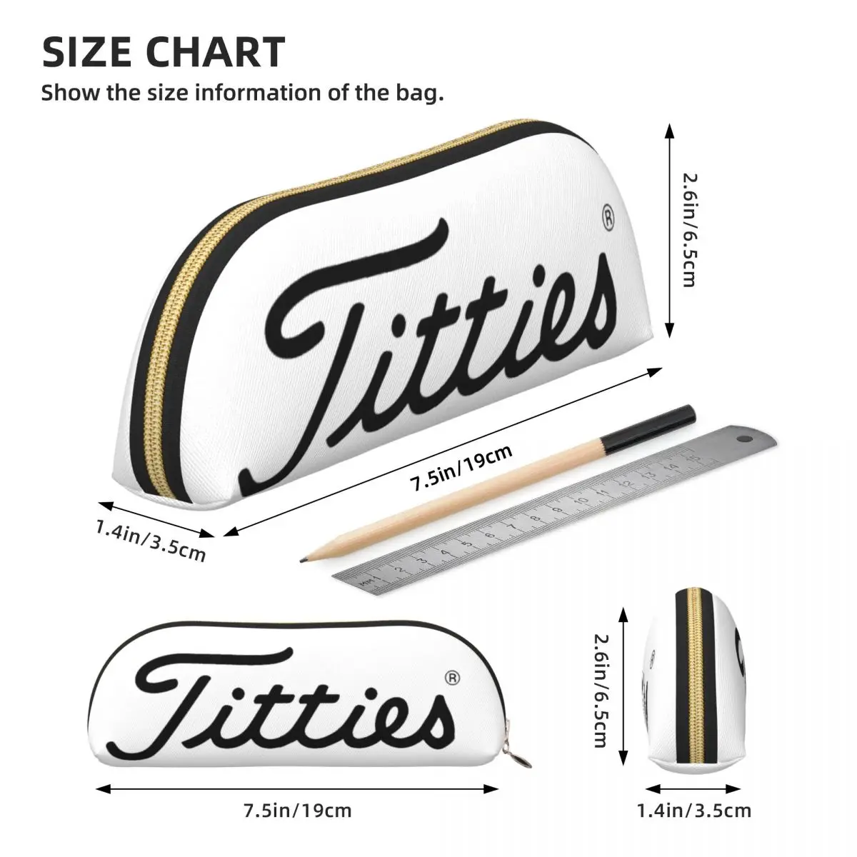 T-Titties كرة جولف مقلمة قلم رصاص الحقيبة تخزين القرطاسية لوازم تخزين كبيرة صندوق القلم حقيبة أقلام رصاص للبنين بنات مدرسة