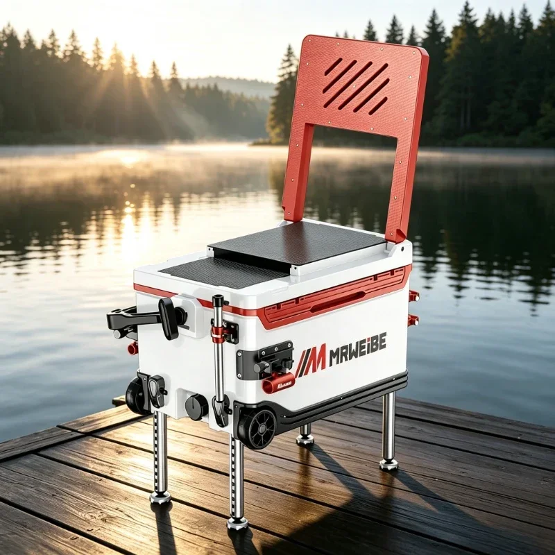 Fishing Box Full Set Ultralight All Terrain Four Adjustable Legs Multi Function Tackle Seat for Wild Bank Lake Angling 낚시 박스