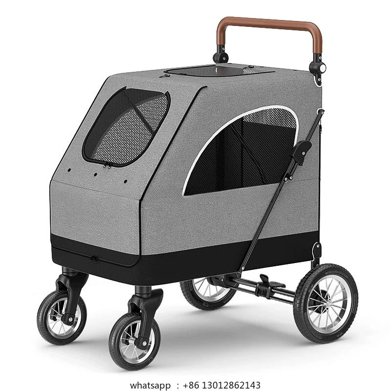 

Large Integrated Folding Outdoor Pet Stroller with Large Space for Dog Transport Pet Carriers & Travel Product