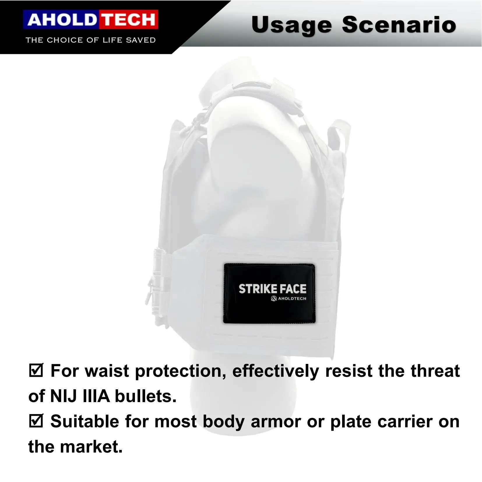 Aholdtech ST03 5 x8 125*200 NIJ IIIA 3A piastra antiproiettile morbida gilet balistico pannello antiproiettile pannello di armatura a vita laterale