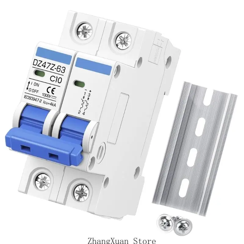 Rail-Mount Mini Breaker 2P 1000V Disconnect Protect for Home Solar Line Layouts 3XUF