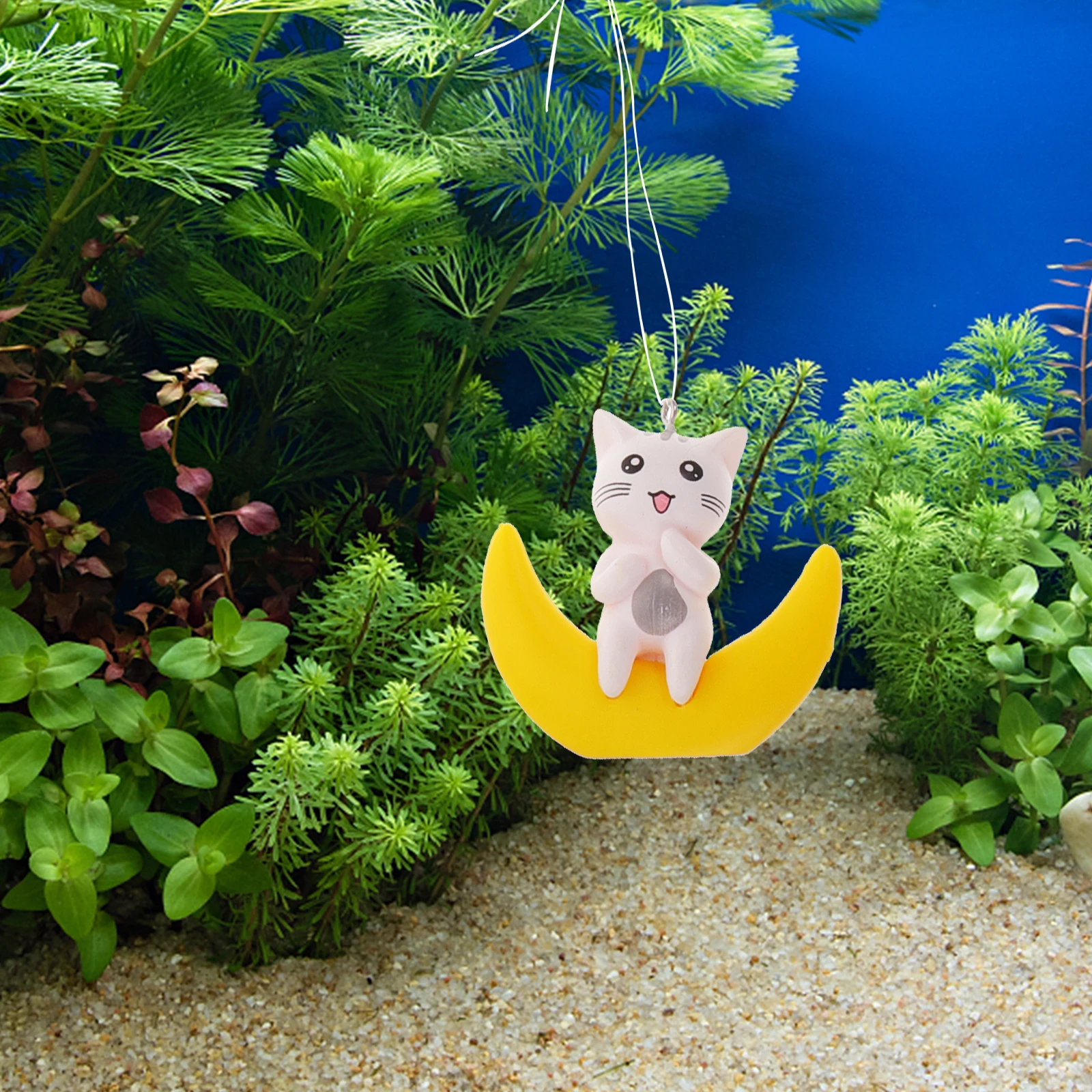 

2pcs Fish Tank Floating Hanging Figurine Decorations Large Aquarium Cartoon Statue Accessories Bowl Safe Material Non Fading