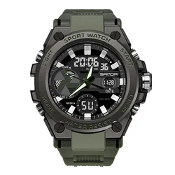 Fashion Sanda Waterproof Electronic Digital Wristwatches Sports Male Student Youth Trend Military Multifunctional Nightlight