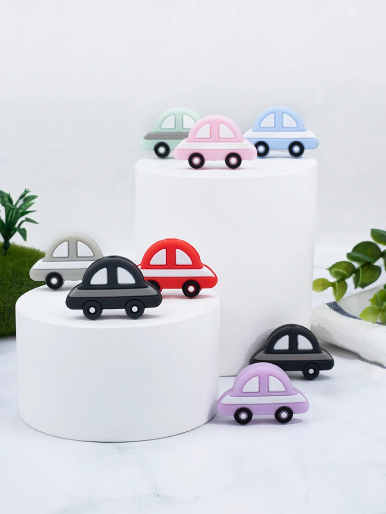 5Pcs Car Airplane Silicone Beads Rainbow Collection For Jewelry Making DIY Pendants Accessories