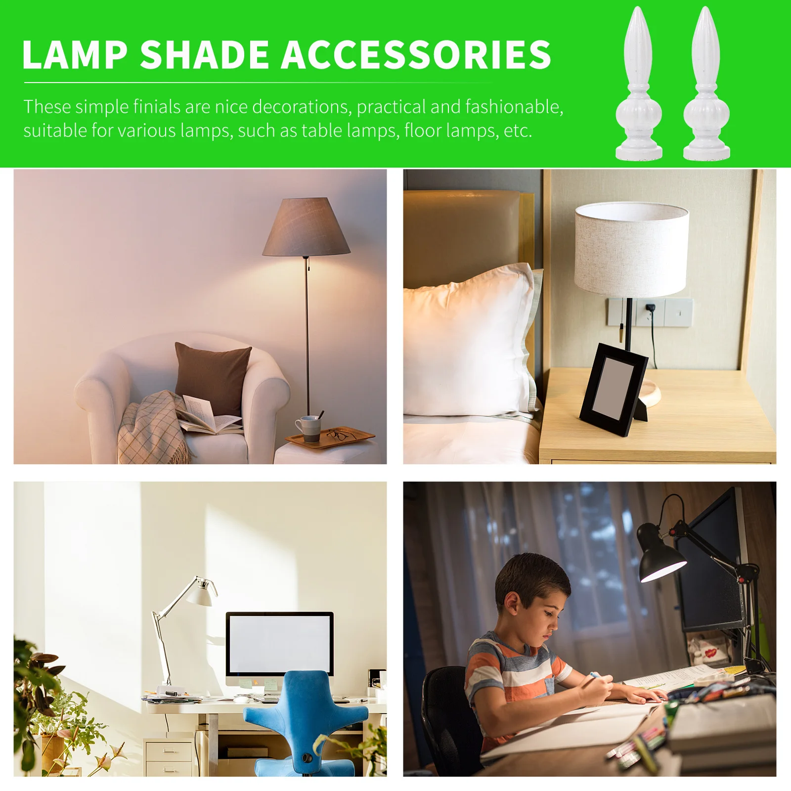 

2pcs Lamp Finials Decorative Knobs For Table Floor Lamps Accessories Light Cover Caps Lampshade Horn Bracket Balls