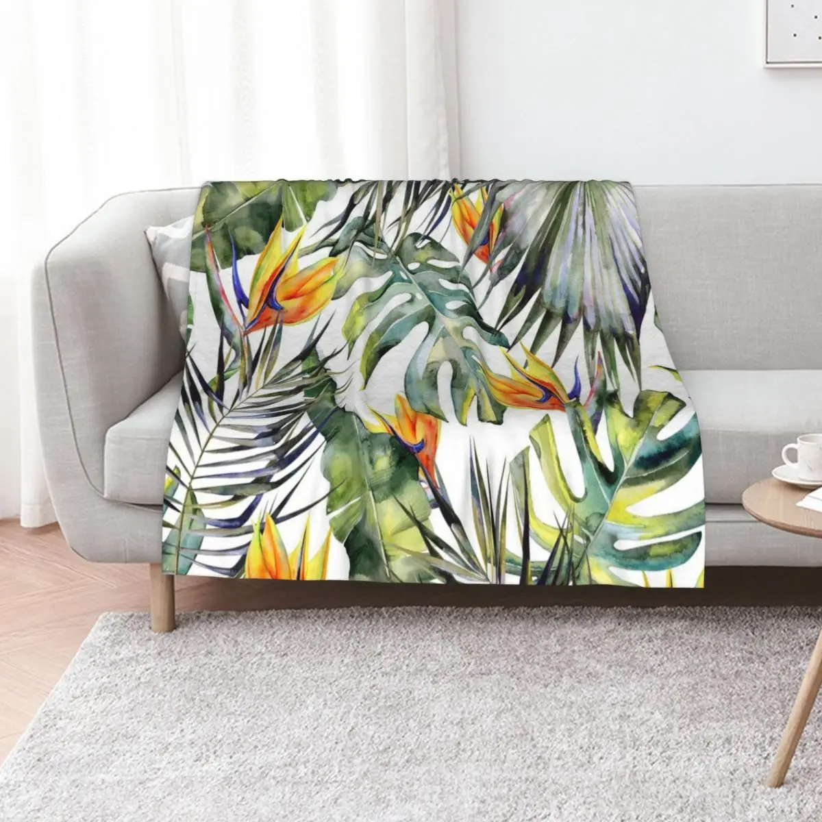 

TROPICAL GARDEN Throw Blanket Sleeping Bag Warm Decorative Beds Blankets For Sofas Blankets