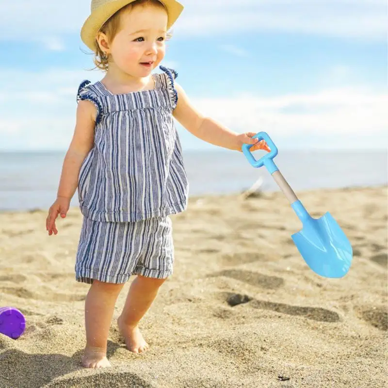 Wood Handle Beach Shovel Kids Sand Shovels Garden Backyard Planting Tools Travel Beach Toy Sturdy Wooden Handle Colorful