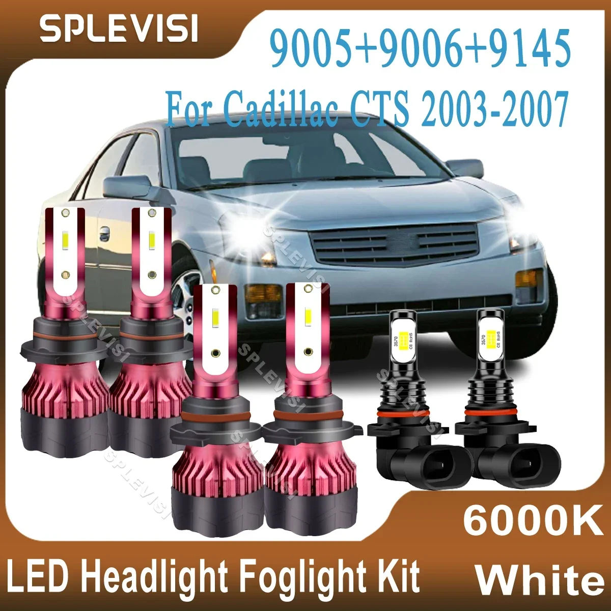 

Bright White Car LED Light 9005 9006 Auto Bulb Headlight 9145 Fog lamp For Cadillac CTS 2003 2004 2005 2006 2007