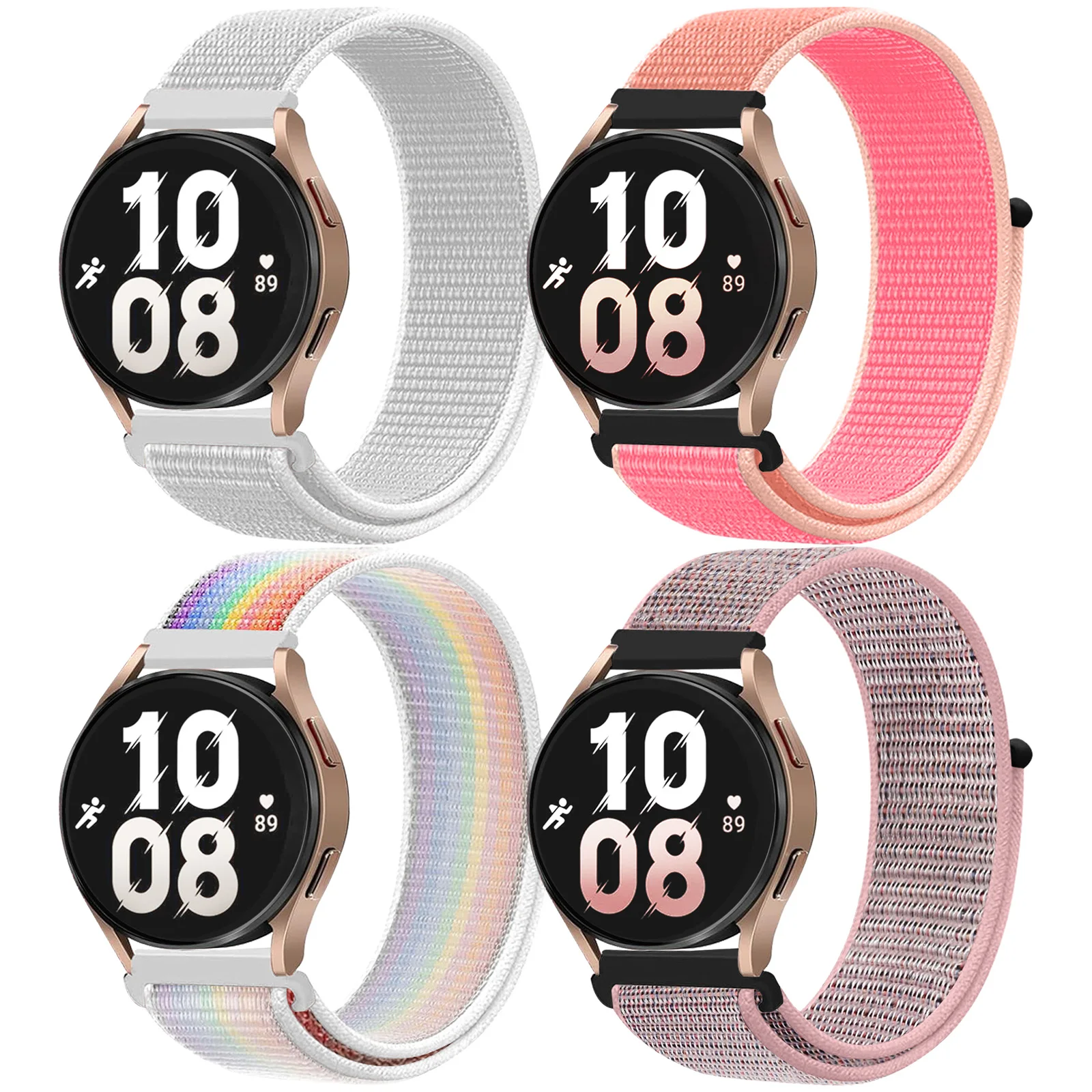 

4Pcs 20mm Nylon Loop Strap For Samsung Galaxy Watch 6/5/4/3 Gear S3 bracelet band Huawei Watch 4-3/GT 2-3 Pro Amazfit GTR4/GTS4
