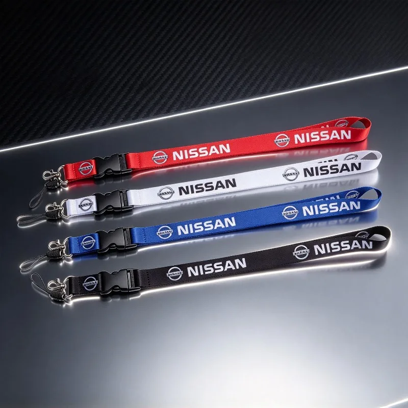 For Nissan Titan Juke Leaf Qashaqai Altima Xterra Sentra Sunny Tiida 1pc Lanyard Nylon Style Car Key Pendant Holder Keychain