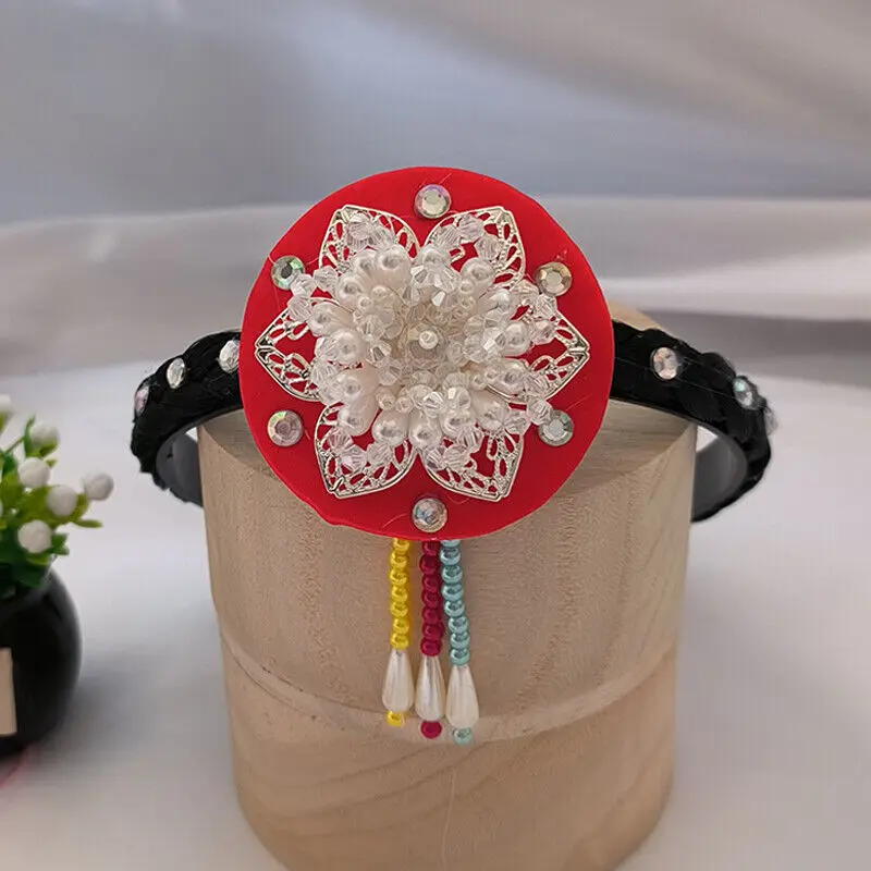 3416 Hanbok Floral Cushion Headband, 2 Colors, Hanbok Hair Accessory, Girl Korean Traditional Hanbok Hair Bands Women Vintage Headband  main image 3
