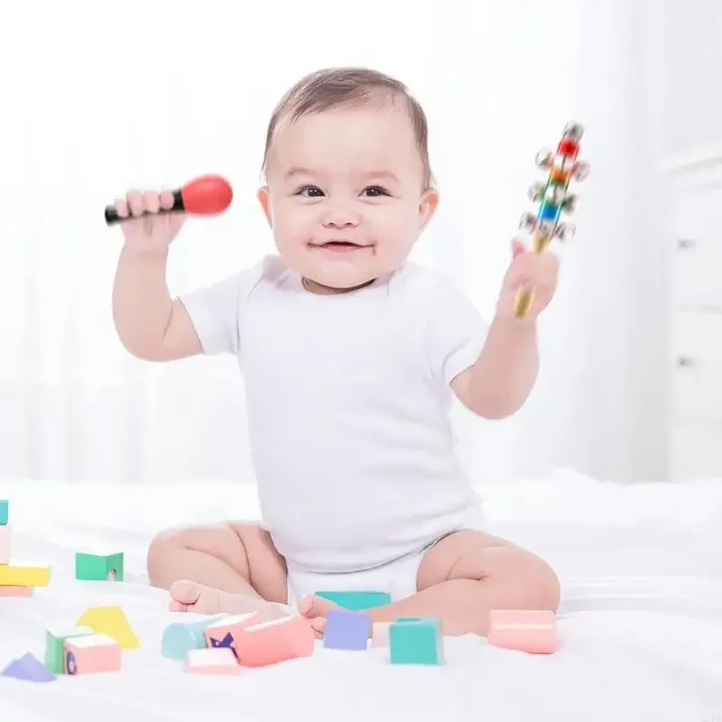 Babyrammelaarspeelgoedset met zacht geluid Vroeg leren Percussie Zandhamerspeelgoed voor ontwikkeling handoogcoördinatie