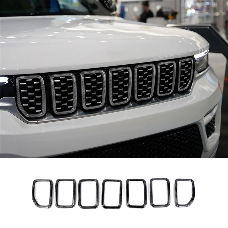 

AX83-передняя решетка, сетчатые вставки, комплект решеток для Jeep Grand Cherokee 2022 Grand Cherokee L 2021-2022, аксессуары из АБС-пластика, углеродное волокно