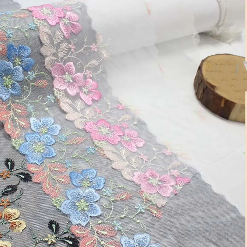 

31Yards Blue Pink Embroidery Lace Trim Fabric For Clothing Accessories Dress Sewing Applique Costume Lace Lingerie