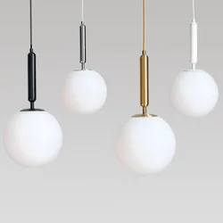 Lampe LED Suspendue en Forme de Boule de Verre au Design Moderne, Luminaire Décoratif d'Nik, Idéal pour une Cuisine, une Salle à Manger ou un oral et