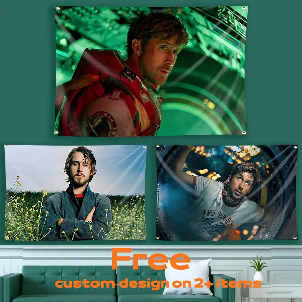 KEN Actor RG-Ryan Gosling  Flag Tapestry Banner for Bedroom Living Room Outdoor Camping Custom Supported