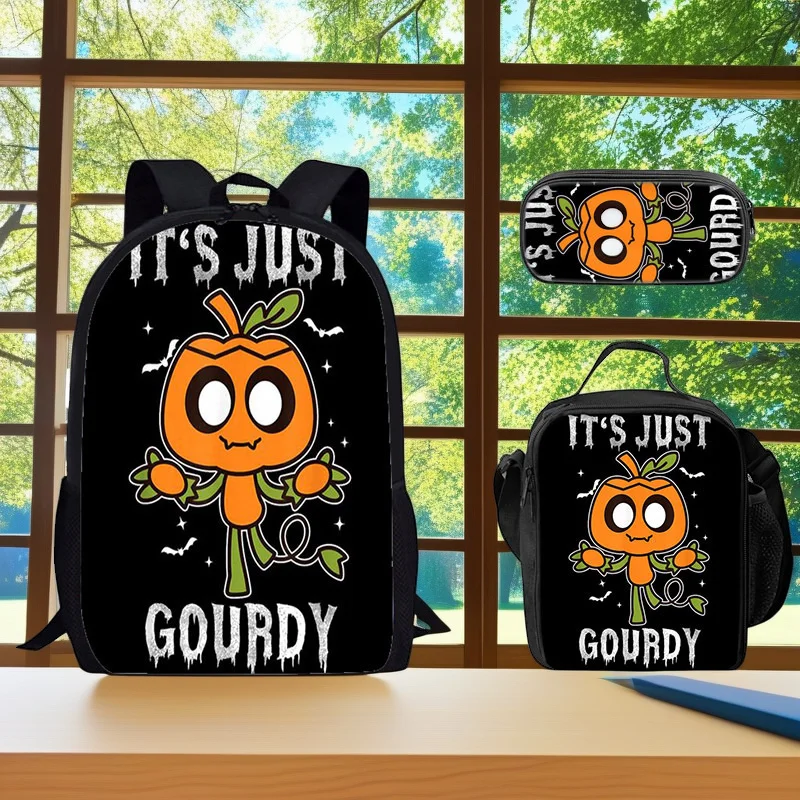 

Детский комплект студенческого рюкзака из 3 предметов, водонепроницаемый школьный рюкзак с героями мультфильмов Gourdy Dandy и сумкой через плечо, пенал с принтом для девочек и мальчиков