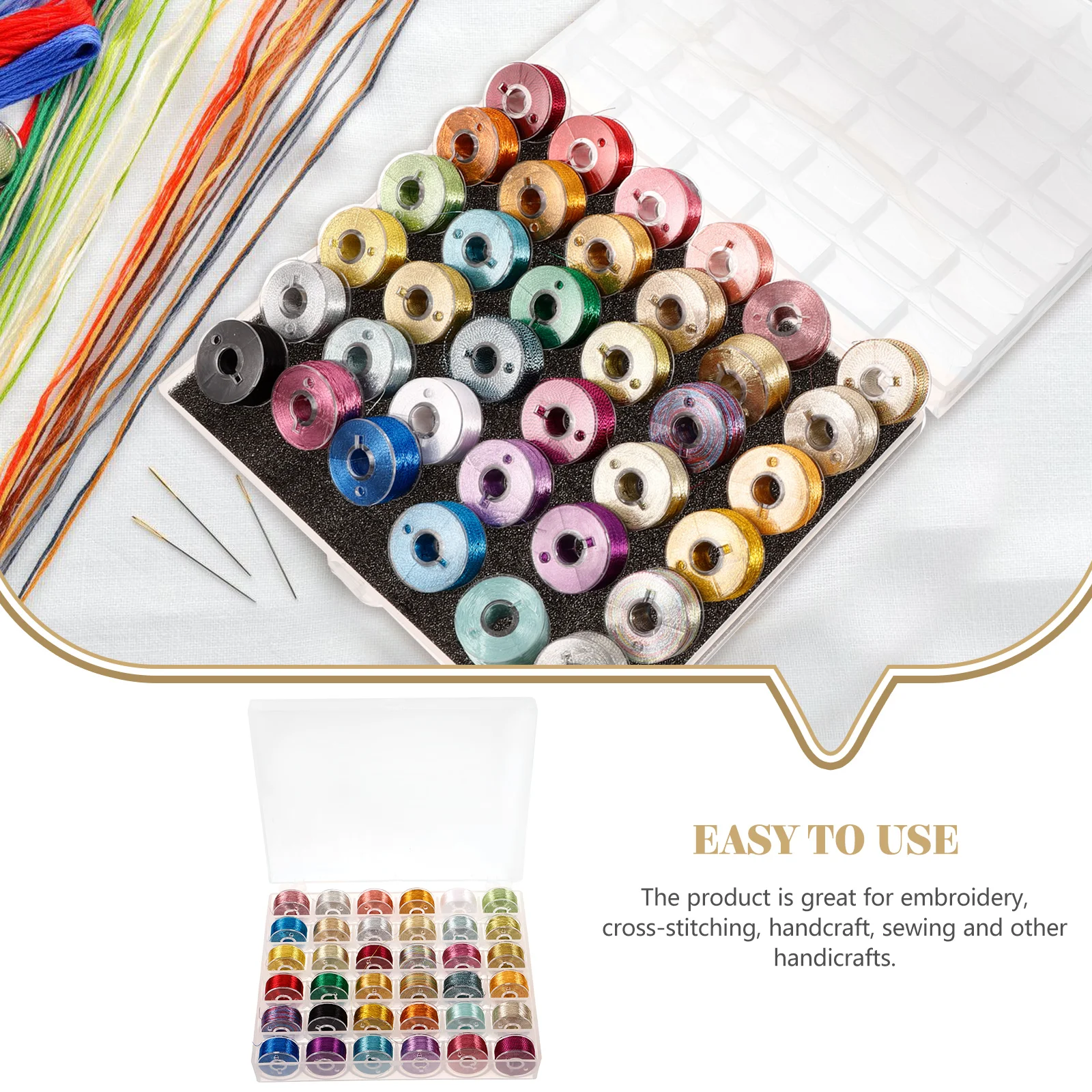 

1Set Metallic Embroidery Thread Colorful Multi-Function DIY Sewing Thread Kit Practical Durable Embroidery Floss for Handcraft