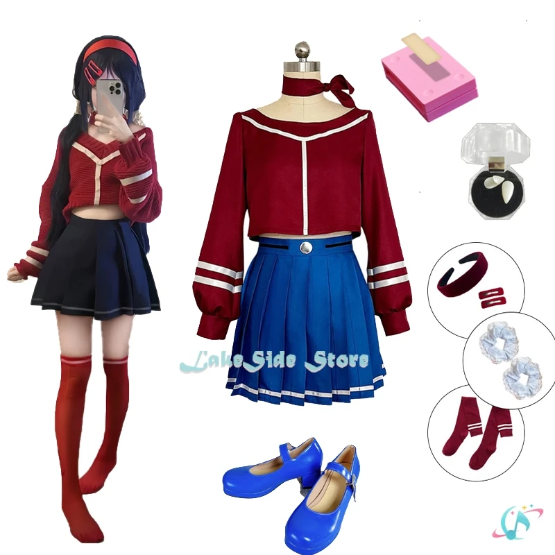 Szalona Mita Cosplay gra przebranie na karnawał peruka MiSide RolePlay kobiety podstawowy strój Yandere Halloween przerażające Mita ubrania imprezowe