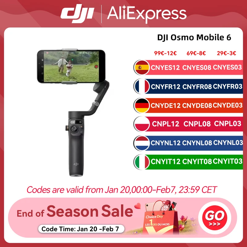 DJI Osmo Mobile 6 OM 6 Handheld Gimbal 3-Axis Stabilization ActiveTrack 5.0 Built-In Extension Rod Original Brand New in stock