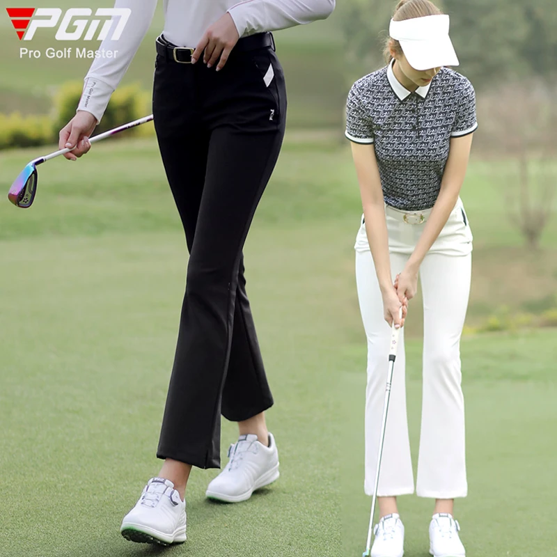 Women Clothing Golf Trousers Flared Golf Pants Ladies Summer Waterproof Sports Pants High Elastic Slim Sweatpants Split Design