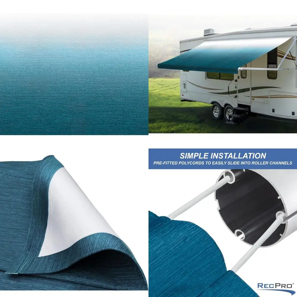 استبدال قماش المظلة RV |   خيارات العرض من 8 إلى 22 قدم |   مجموعة متنوعة من خيارات الألوان |   استبدال المظلة RV بطول 8 بوصة (96 بوصة).