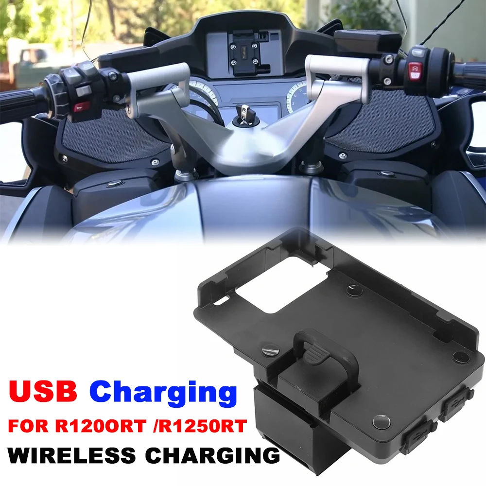 Suitable For BMW R1200RT R1250RT GPS Navigator USB Charger Mobile Phone Navigation Bracket 2 In 1 Fast Wireless Charging