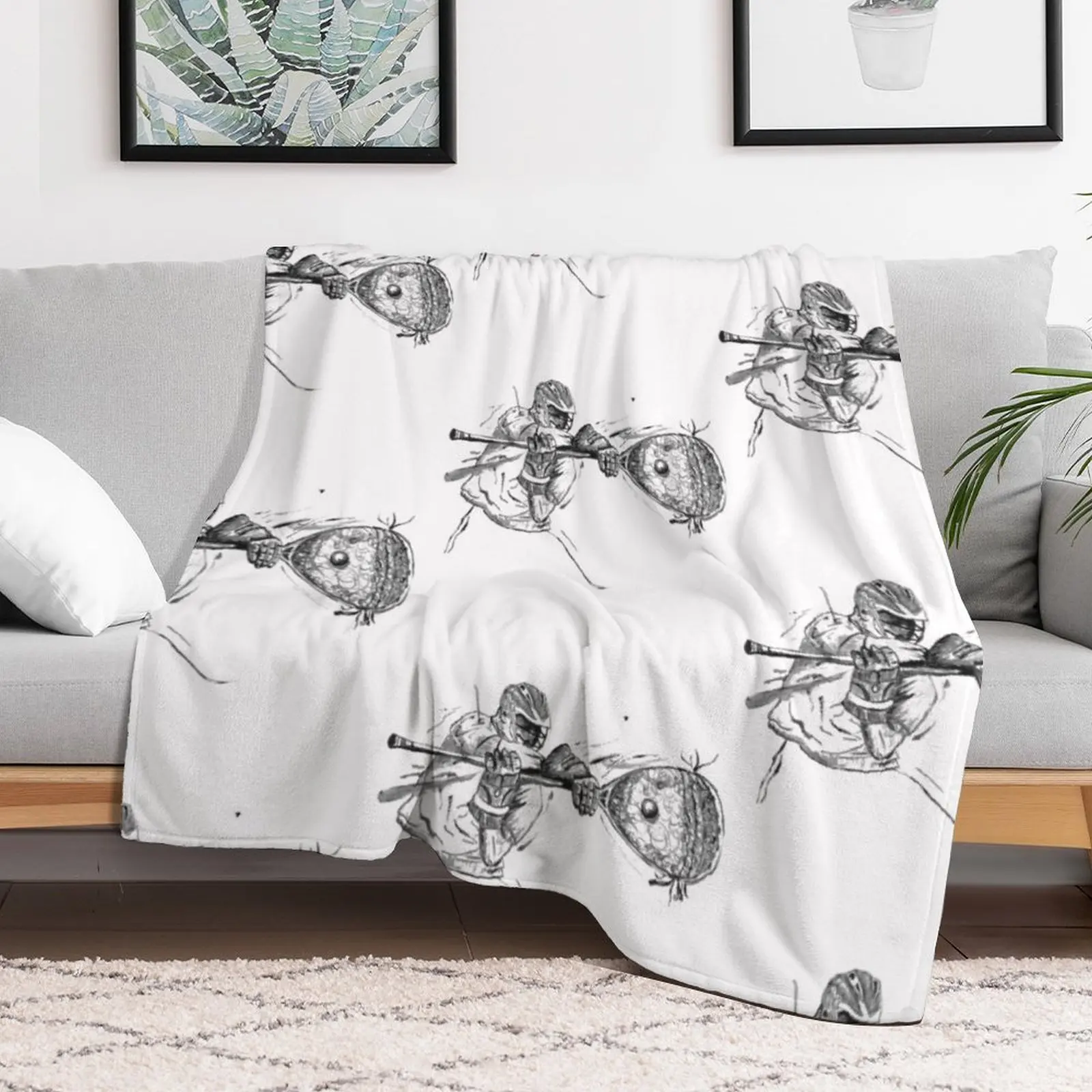 lacrosse goalie Throw Blanket Fashion Sofas Custom Blankets