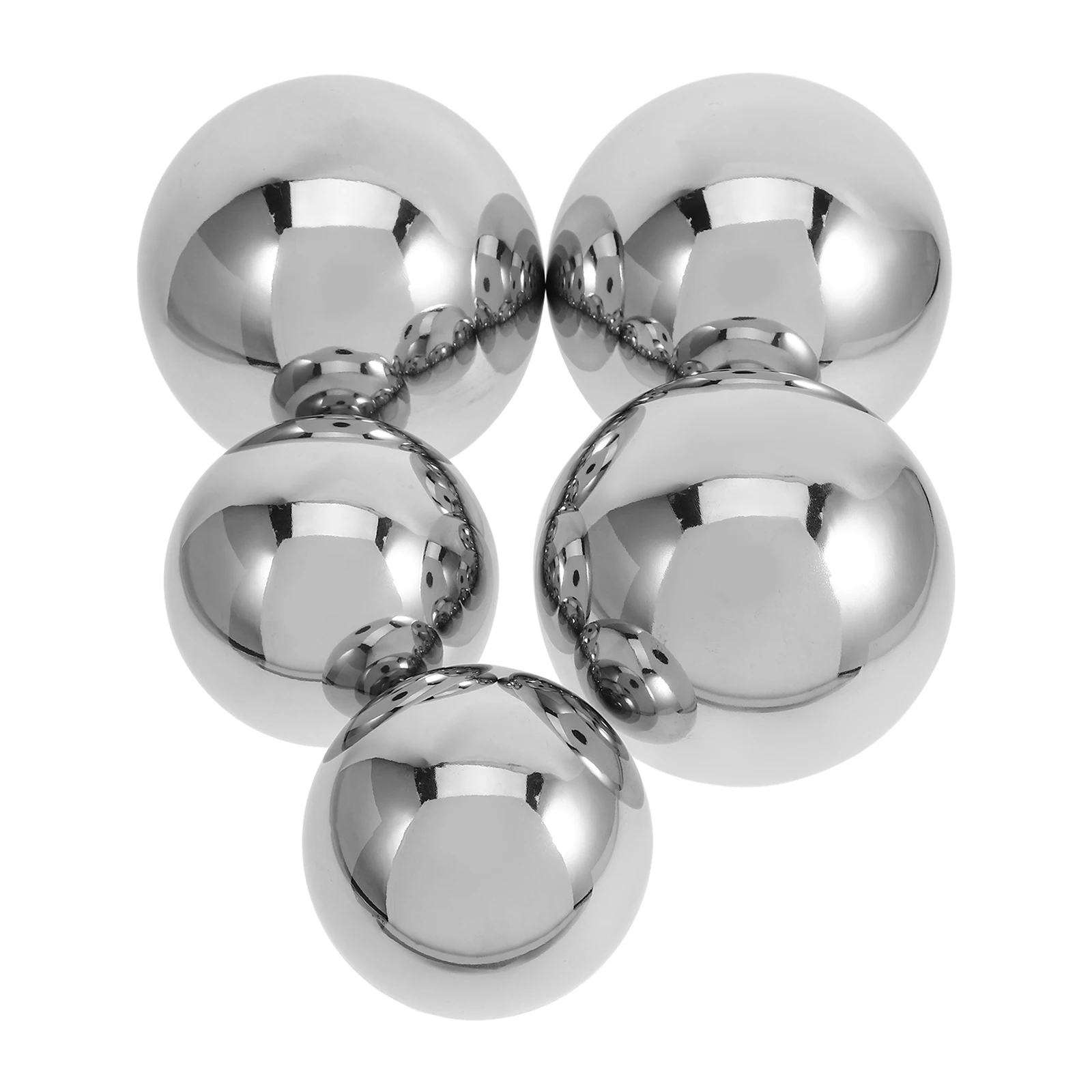 

5 Pcs Stainless Steel Decorative Balls Mirrored Spheres Outdoor Gazing Decorate Globes Silver Garden
