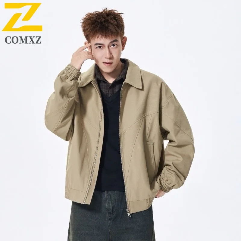 

COMXZ Men's Biker Jacket 2025 Classic Soft Breathable Cycling Hiking Outdoor Minimalist Overcoat Daily Camping High-End Jackets