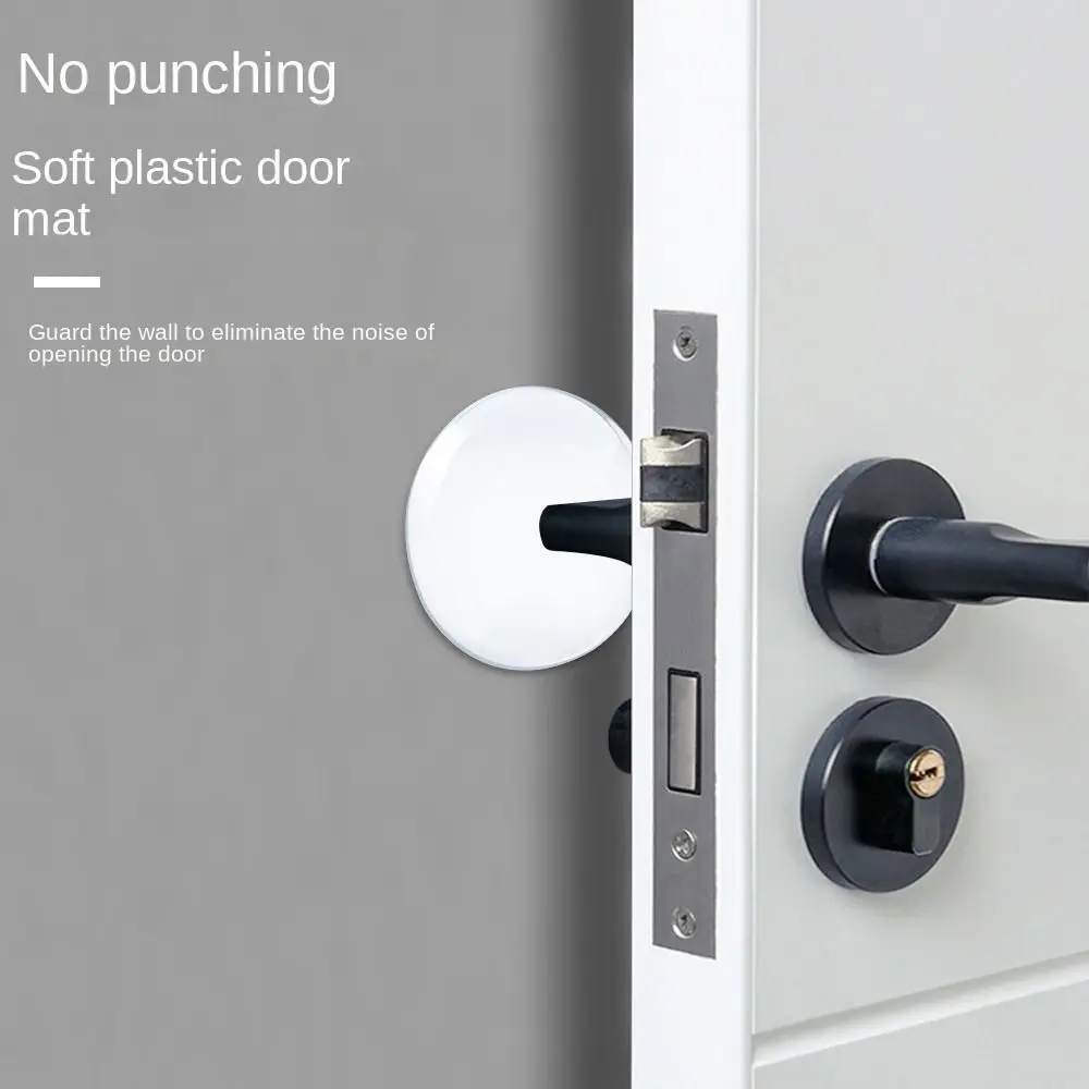 

6pcs Transparent Wall Protector Soft Silicone Round Door Handle Bumper Self-adhesive Cabinet Doors Stop Muffler Cupboard