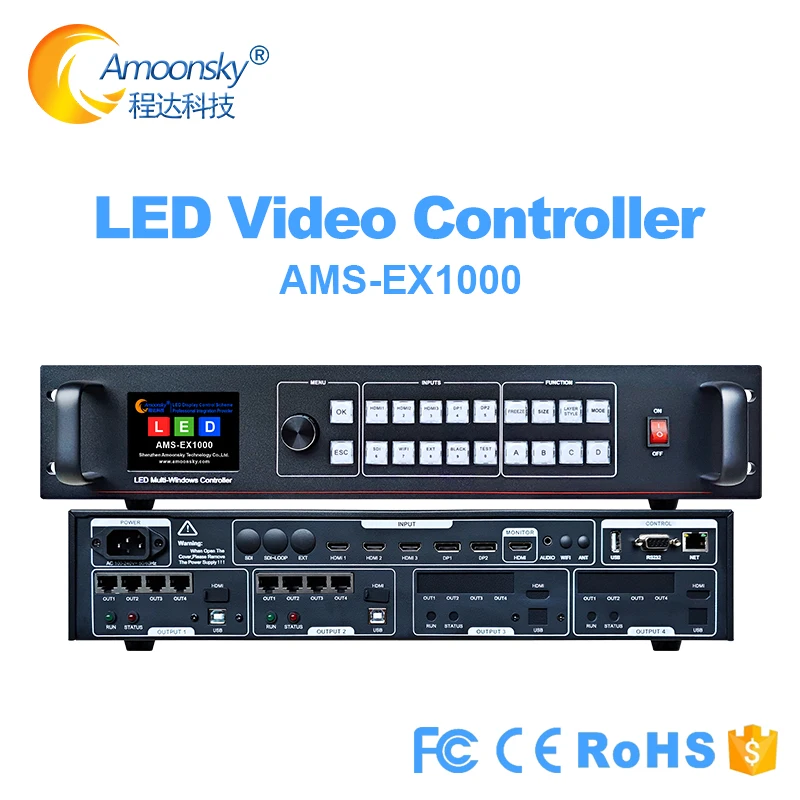 Amoonsky EX1000 LED Video Controller All in one LED Video Controller Integrated LED Sending Card Support Novastar Linsn Huidu