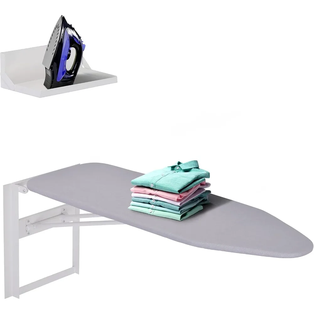 

Wall-Mounted Ironing Board With Storage Shelf, Foldable 36.2” x 12.2”, Fold Down Ironing Station for Home, Apartment