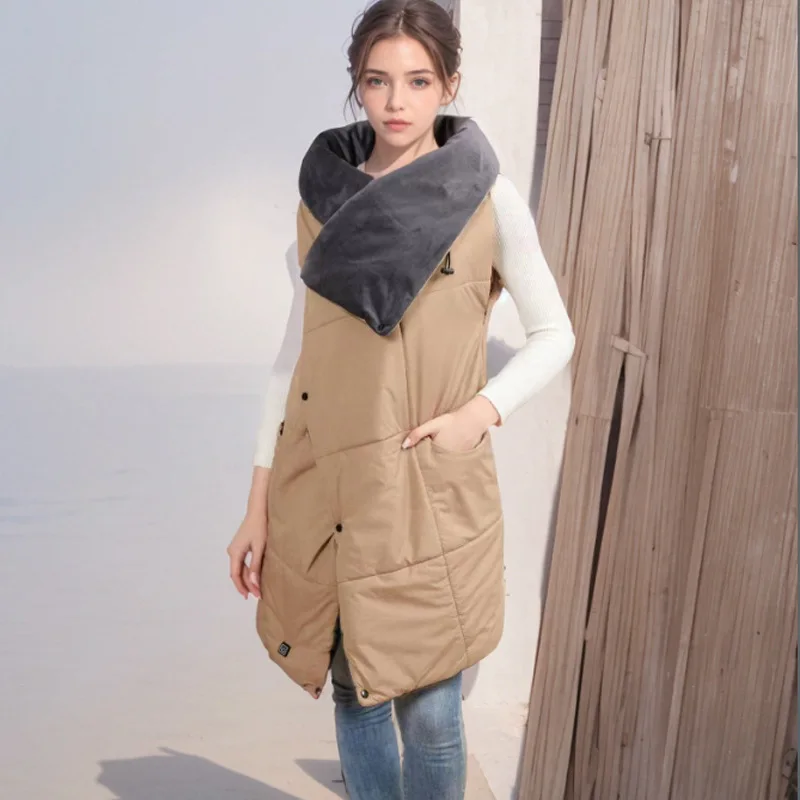 Graphene USB Heated Shawl Vest Wearable Electric Blanket Cape Smart Winter Warm
