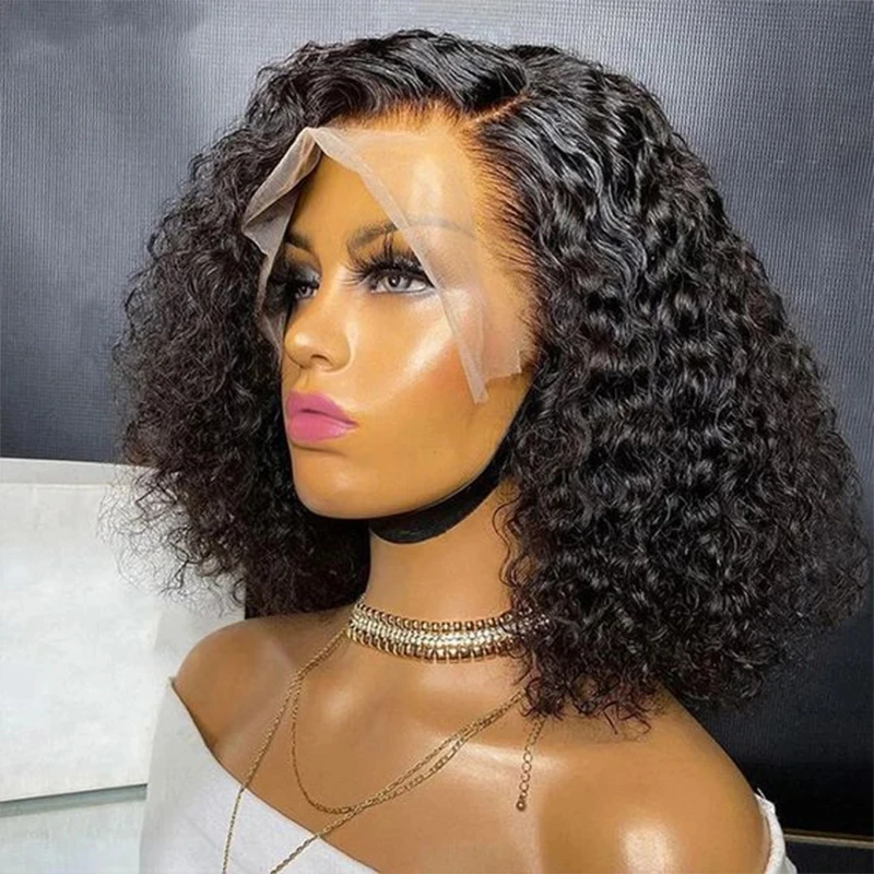 Perruque Lase Front Wig pour femmes noires, cheveux doux, densité 180, cheveux de bébé noirs, pré-épilés, degré de chaleur 03/24