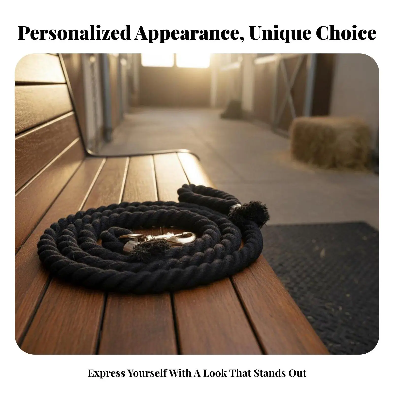Braided Horse Lead Rope with Copper Snap for Secure Fastening and Comfortable Handling During Training Sessions Daily