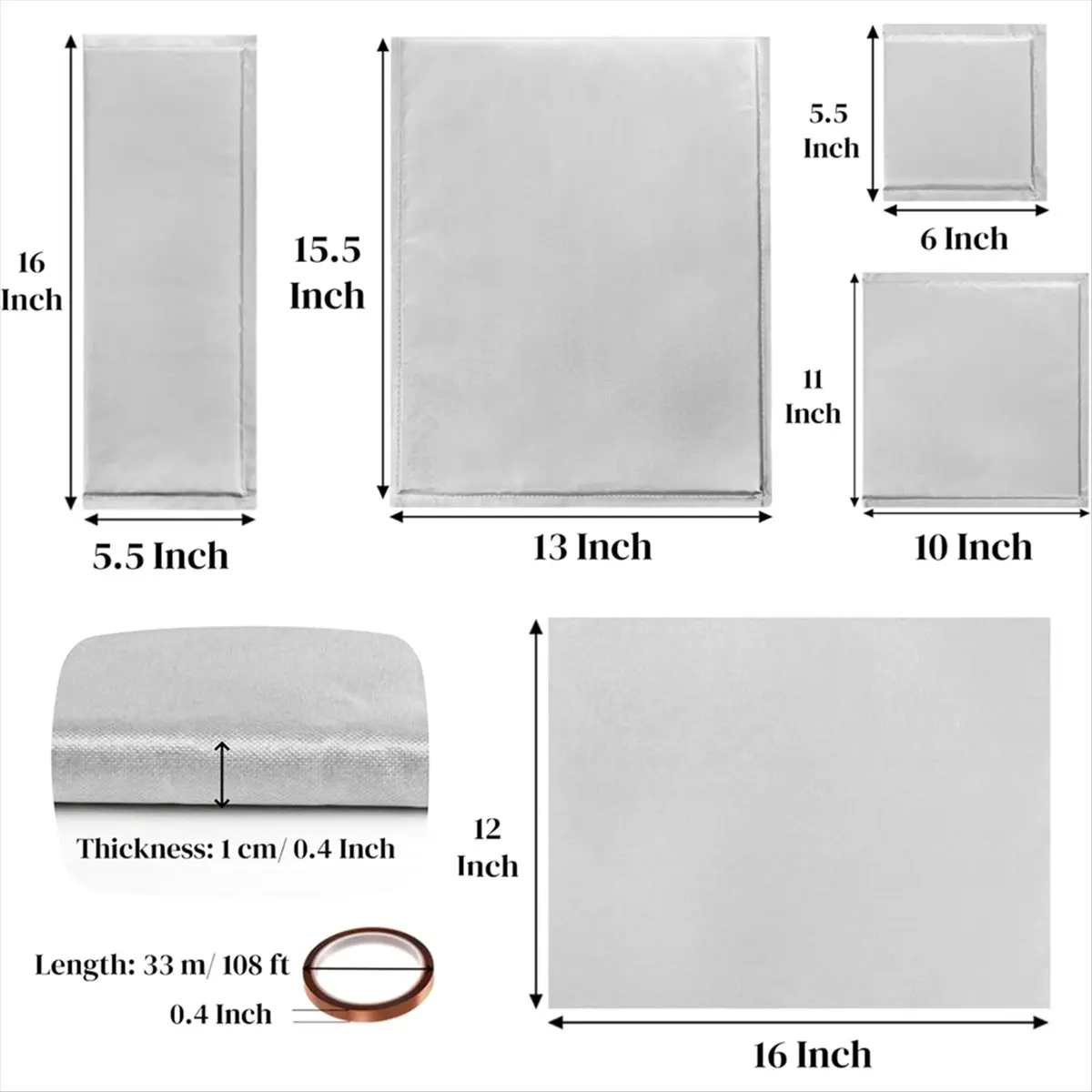 NUOVO pacchetto di cuscini per pressa di calore da 8 pezzi, set di tappetini resistenti al calore 4 cuscini per pressatura a caldo 2 fogli di trasferimento e 2 nastri resistenti