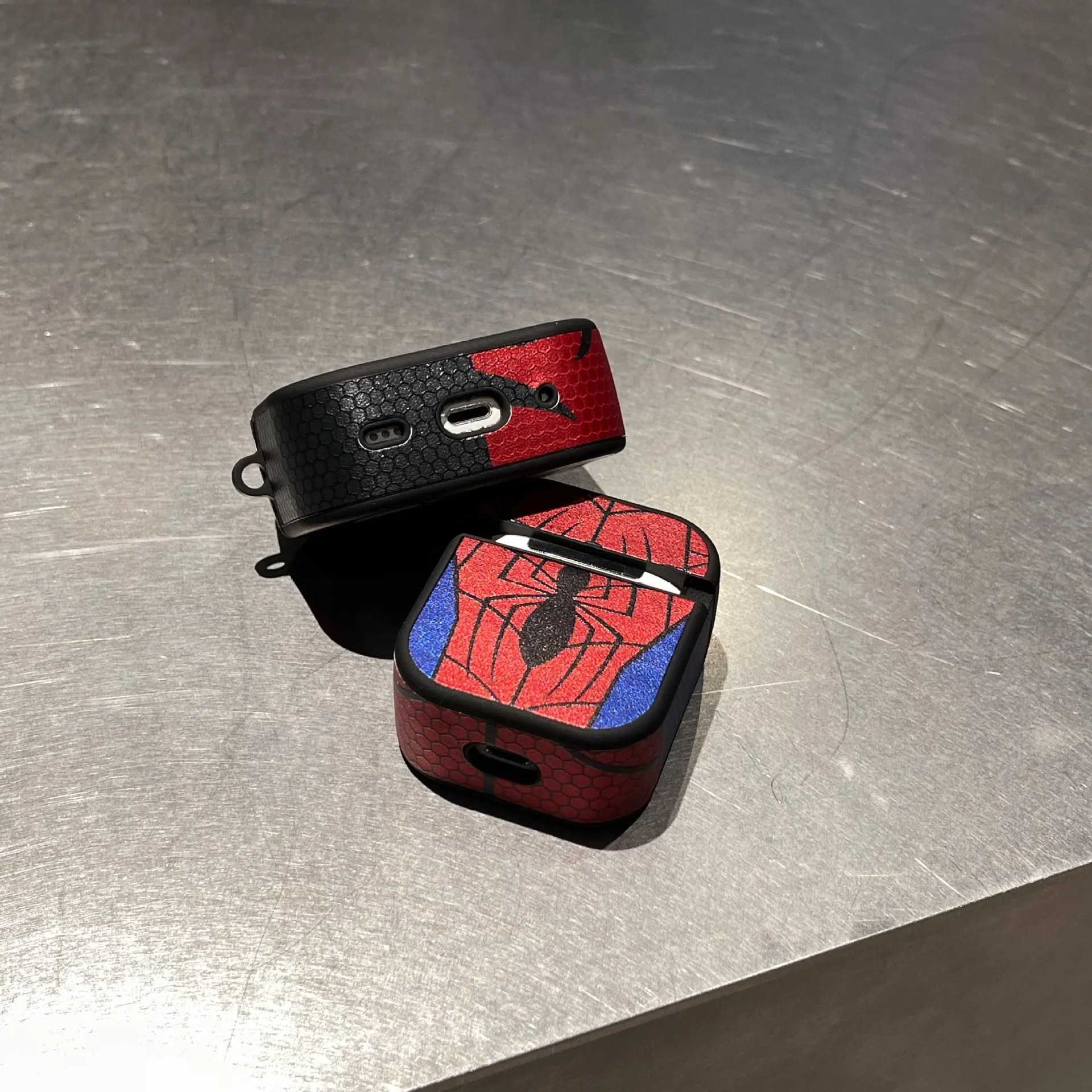 Spiderman capa protetora de couro pu para airpods pro 2 case/airpods 4 3 2 1 capa para crianças funda