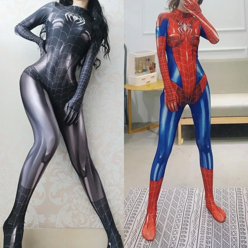 

Adult Woman Girls PS4 Game Spiderman Superhero Cosplay Costume Halloween Bodysuit Sexy Zentai Suit Carnival Party Jumpsuit@0Z*