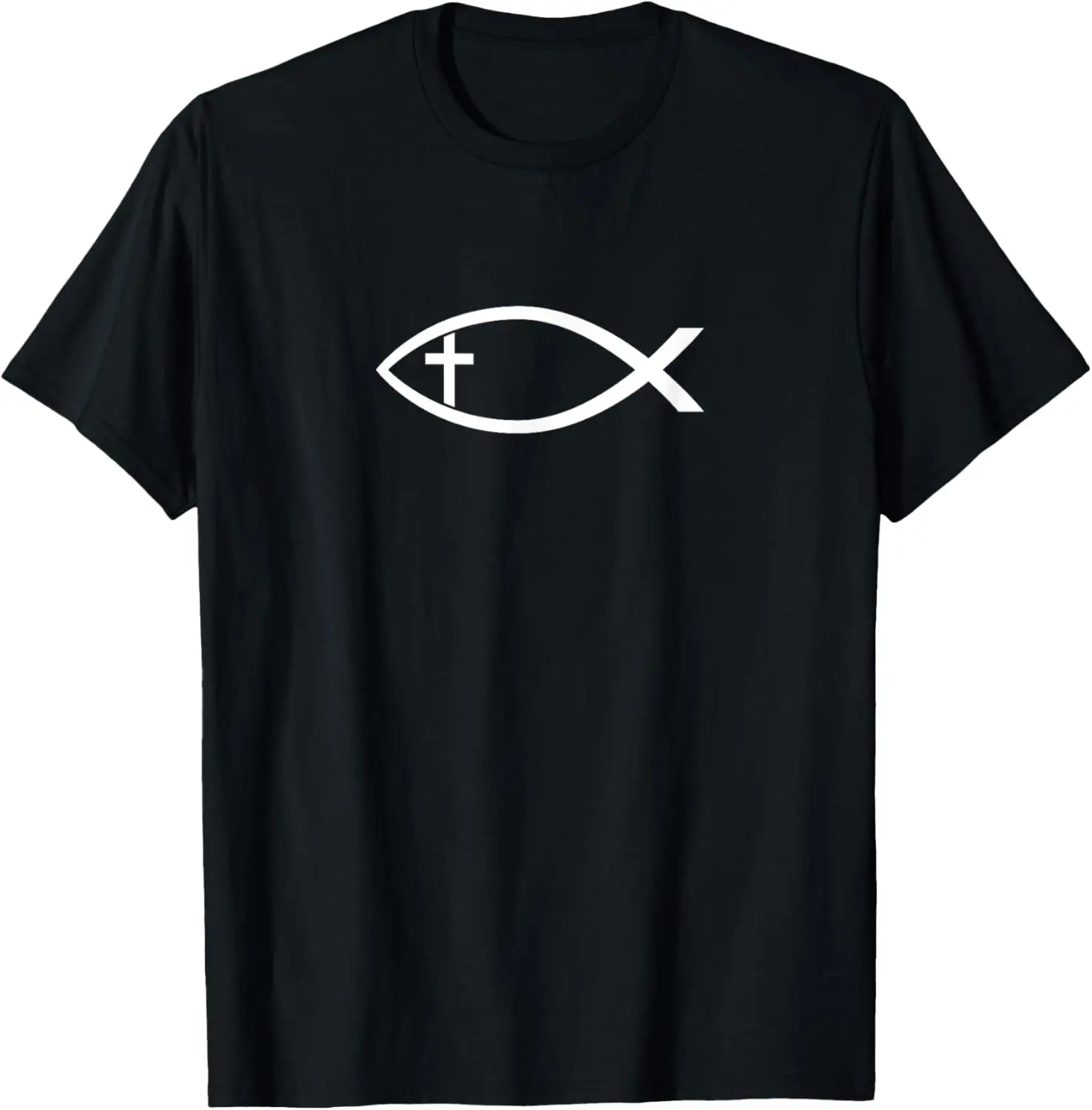 Ichthus with Cross Christian Fish Symbol Design T-Shirt