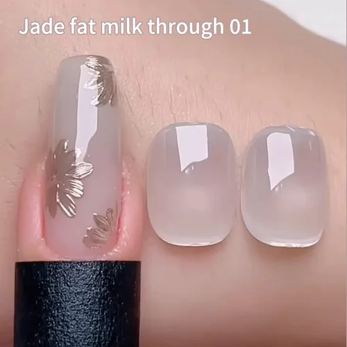 Esmalte de uñas de Gel de gelatina transparente con leche Yuzhi desnuda, 15ml, barniz de uñas LED UV, suministros de uñas para profesionales