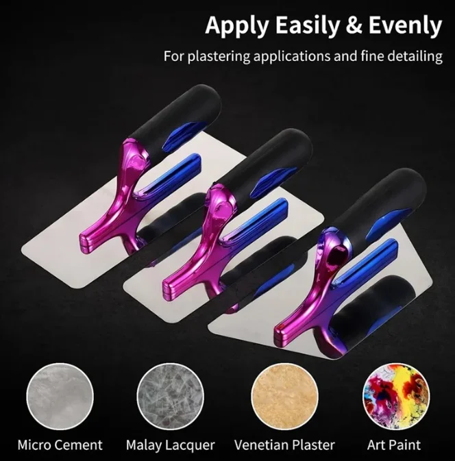 ABHB-3 Piece Plaster Spatula, Drywall Spatula Art Painting Finishing Tool Venetian Plaster Tools