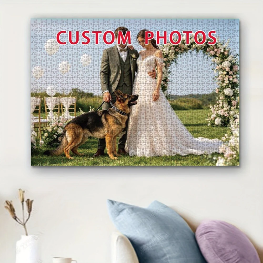 35/300/500/1075pcs Personalized Custom Photo Puzzle Wedding Photos Diy Toy for Kids Anniversary Festival Best Gift