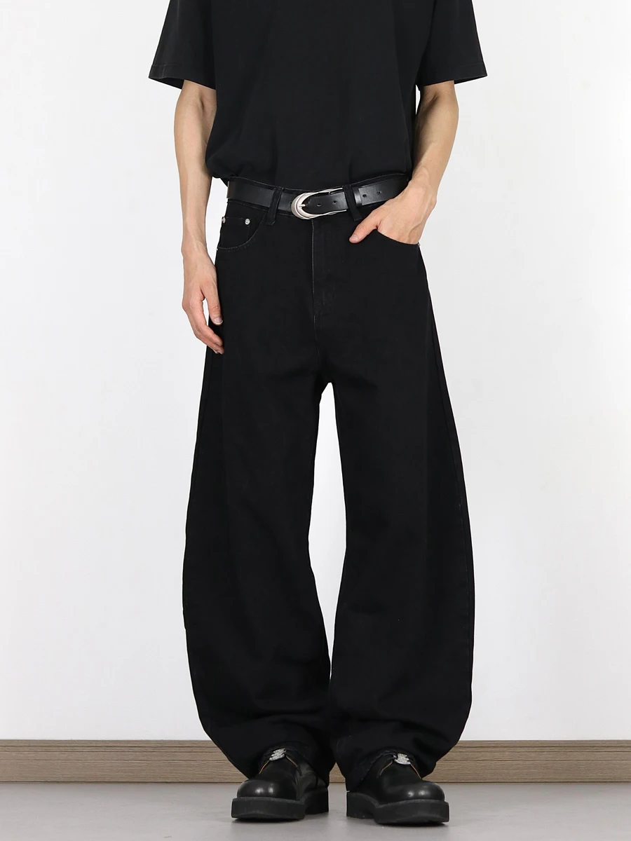 

American Retro Washed Knife Jeans Men's Trendy Straight Leg Wide Leg Pants Cleanfit Jeans Casual Straight Cut Trousers