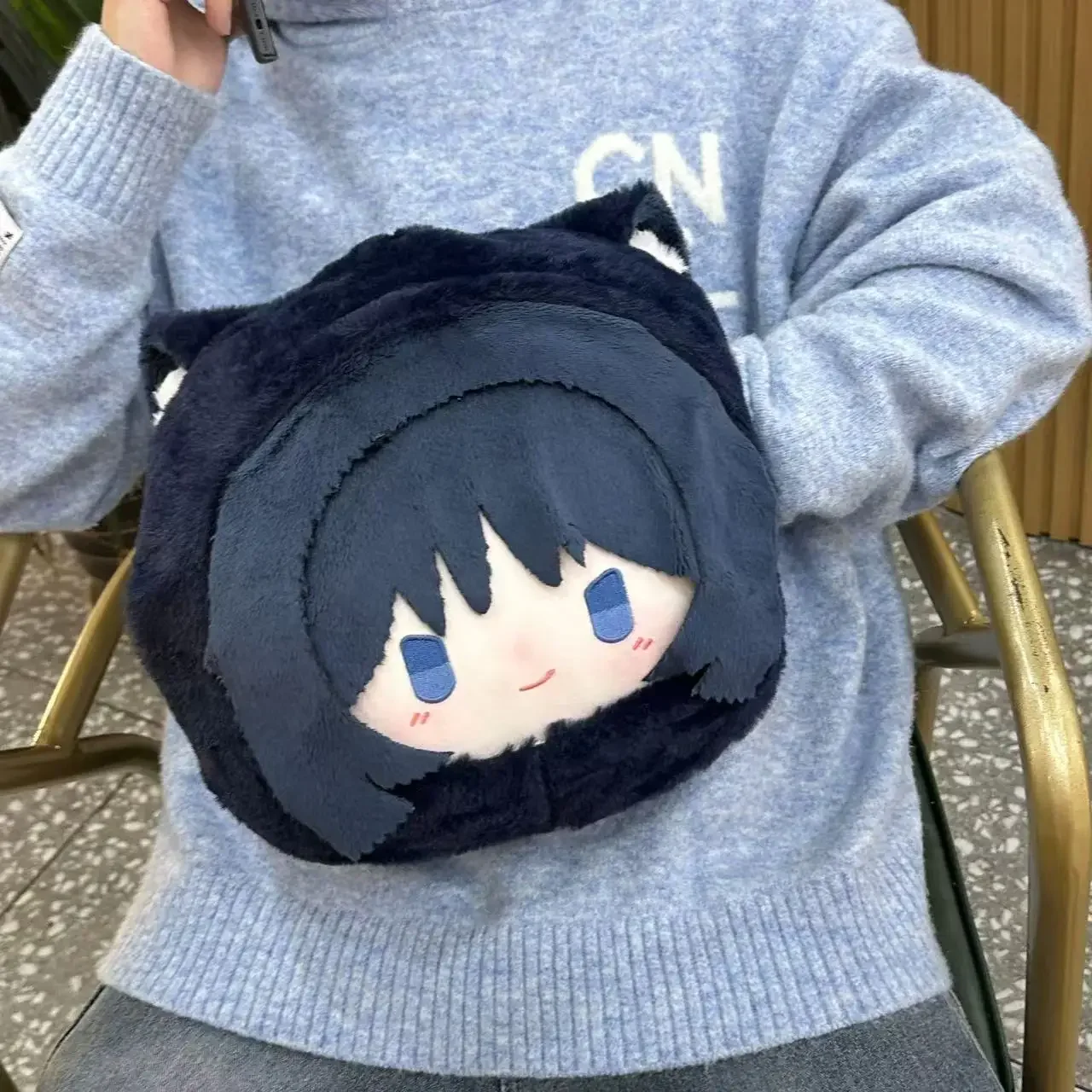 

Anime Genshin Impact Wanderer Scaramouche Balladeer Cosplay Cartoon Back Cushion Hand Warming Pillow Warm Hands Ornament Mascot