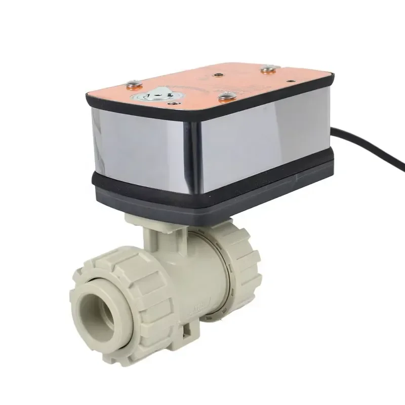 EDAK Electric Modulating Control Valve Fail-safe PPH Plastic Ball Valve Spring-return 4-20mA 0-10V 1/2''-2'' DN15-DN50 2 Way