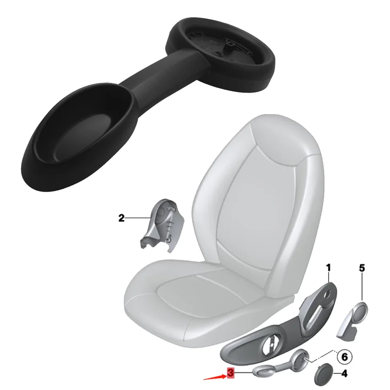Leading-52109802699 piezas de manija Exterior del asiento delantero para BMW MINI Countryman R60 Cooper ajustador de asiento soporte extractor de manija