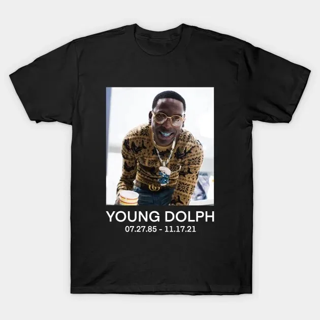 NEW Young Dolph Black Cotton All size S-345XL T-Shirt Gift Friends